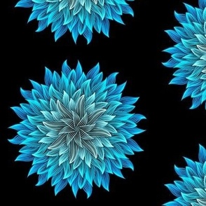 Blue Neon Flower