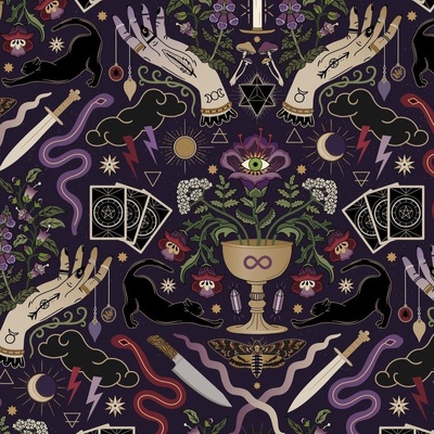 Purple Witch Fabric Wallpaper and Home Decor  Spoonflower