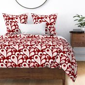 Retro Paisley Dark Red Rose