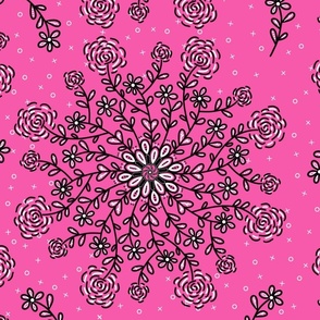 Rose Mandala on pink large