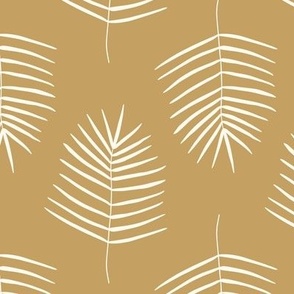 Minimal Leaf / small scale / simple minimal botanical pattern tropical vibes mustard yellow