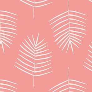 Minimal Leaf / small scale / simple minimal botanical pattern tropical vibes coral
