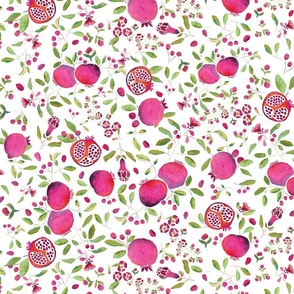 Pomegranates in pink medium