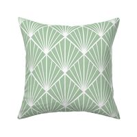 Trendy green sage squares with white trim (small size version)