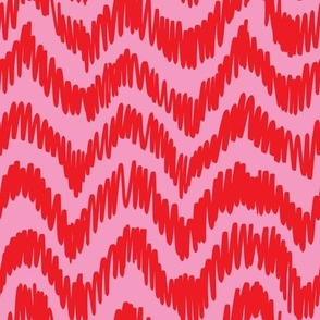 Scribble chevron red pink