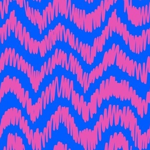 Scribble chevron blue pink