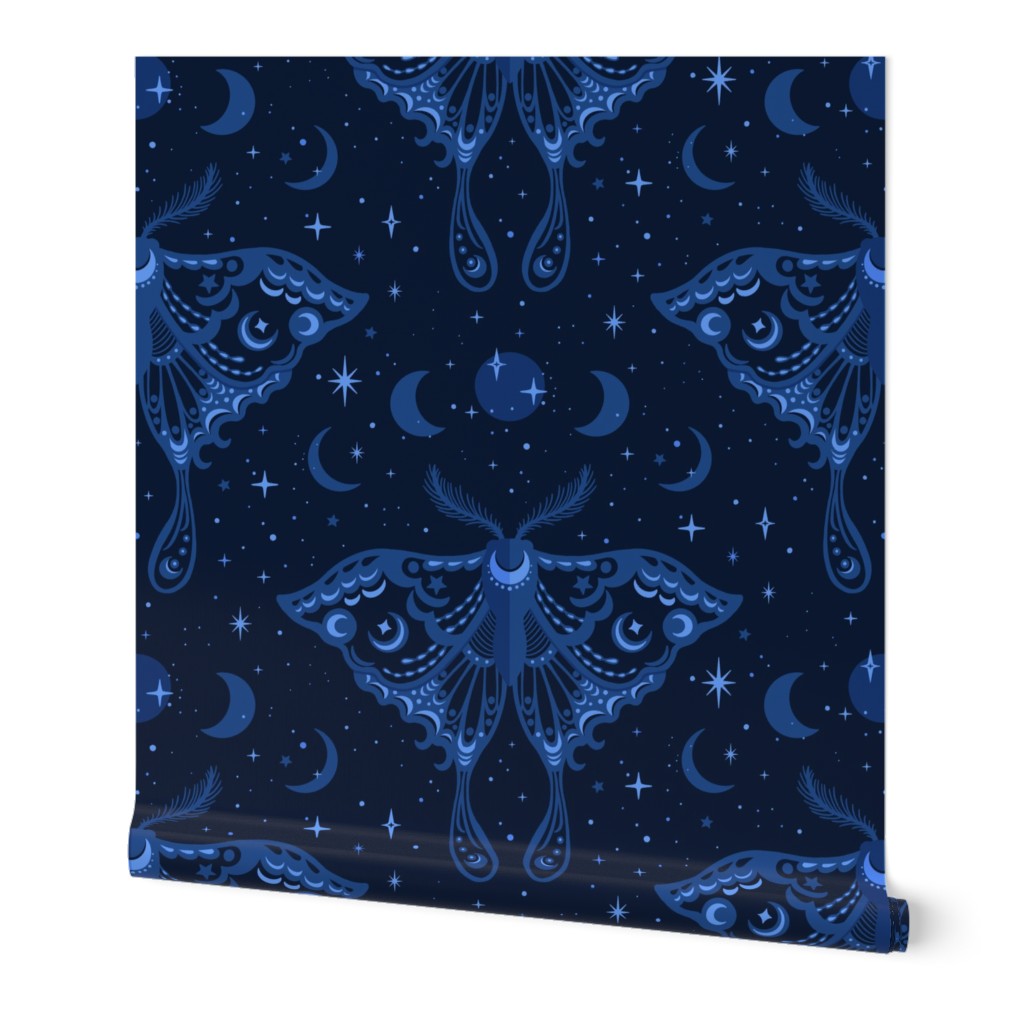 Celestial Luna Moth Midnight Blue by Angel Gerardo - Jumbo Scale