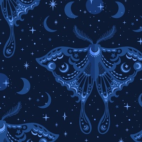 Celestial Luna Moth Midnight Blue by Angel Gerardo - Jumbo Scale
