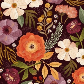 Colourful Flowers Fabric, Wallpaper and Home Decor | Spoonflower
