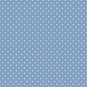 mini pink polka dot on a blue background