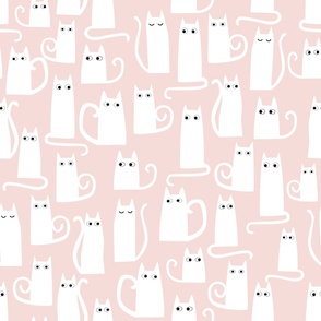 Kitty Cats White on Pink Jumbo