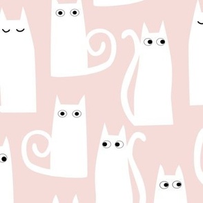 Kitty Cats White on Pink 