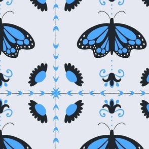monarch tile - blue and black
