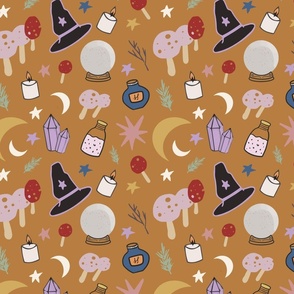 Witch halloween delights brown 