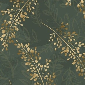 Golden Botanical Stems_olive