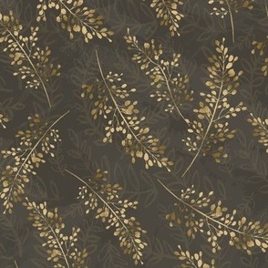 Golden Botanical Stems_chocolate brown_small