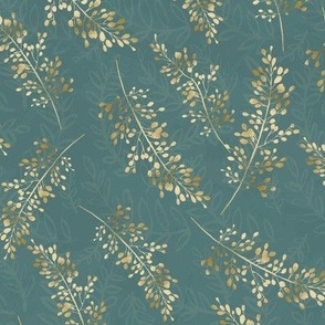 Golden Botanical Stems_teal_small