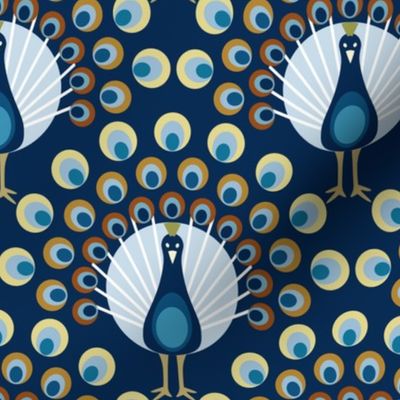 Peacock bows dark blue - M