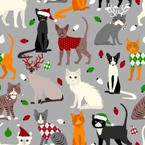 Christmas Cats Gray