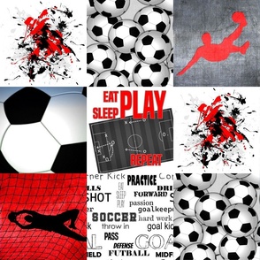 Soccer Patchwork Red