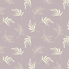 Ditsy floating  leaves silhouettes - taupe mauve