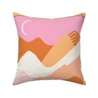 6 loveys: layered mountains sunburst, beach umbrella, pink sparkle, tangy, buff, pink razz