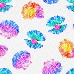 Watercolor Clam Shells