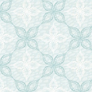 Lattice of Petals Soft Teal - Large