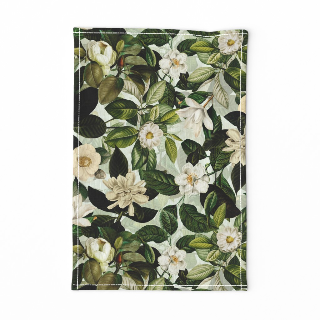 18" Lush Antique Magnolia Flowers - Vintage Magnolias home decor, Nostalgic  wallpaper,Magnolia Fabric - Flowers Fabric -  Magnolia Wallpaper off white- double layer