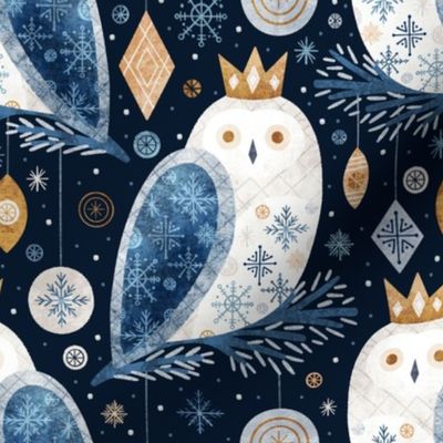 Snowy Christmas Owl
