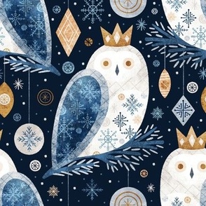 Snowy Christmas Owl