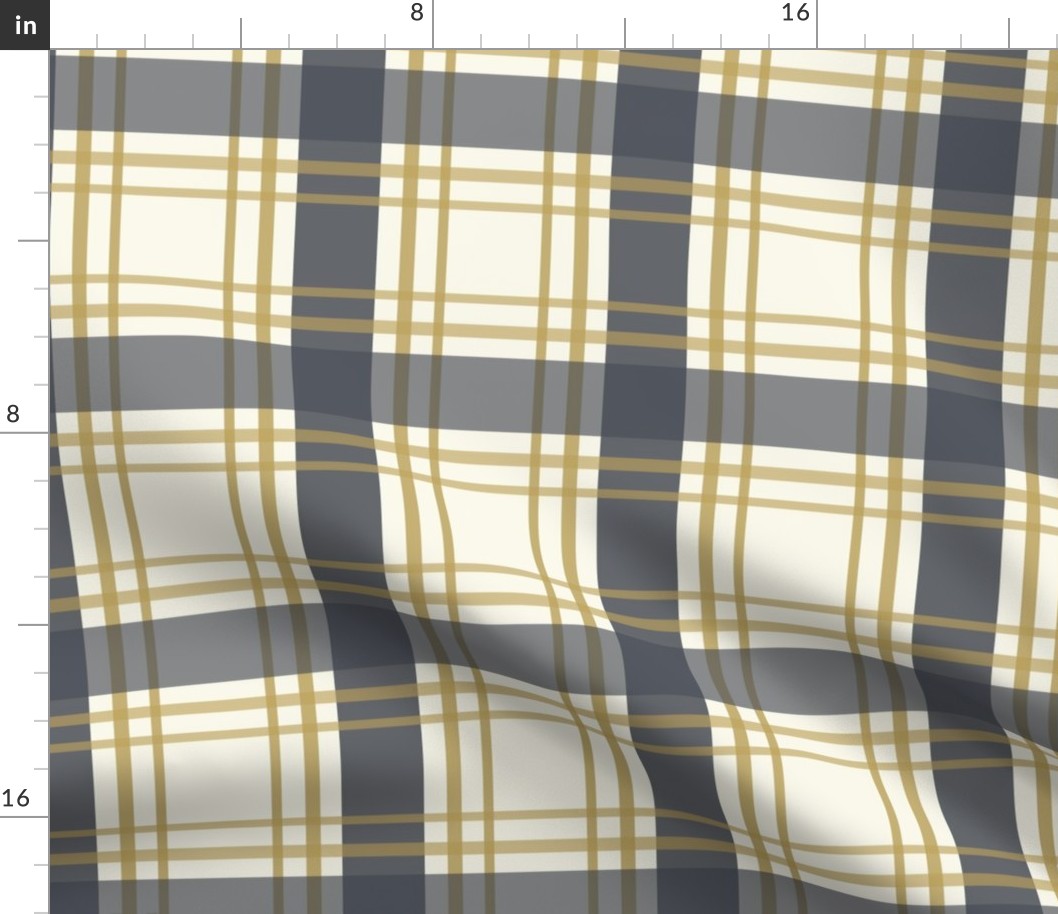 Navy gold cream Plaid ©Terri Conrad Designs