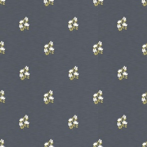 Lolia Pat 2 small scale navy painterly floral creamy white Farmhouse floral  TerriConradDesigns