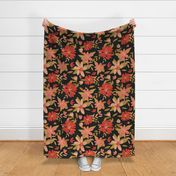 Modern Autumn floral dark XL