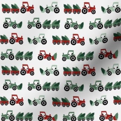 christmas tractor fabric - christmas tree farm holiday fabric