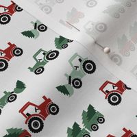 christmas tractor fabric - christmas tree farm holiday fabric