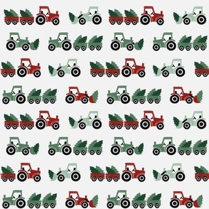 christmas tractor fabric - christmas tree farm holiday fabric