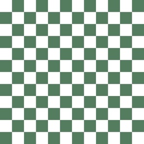 1" christmas checkerboard fabric - cute trendy checker fabric for holiday medium green