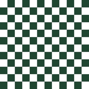 1" christmas checkerboard fabric - cute trendy checker fabric for holiday dark green