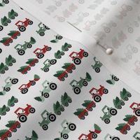 mini christmas tractor fabric - christmas tree farm holiday fabric