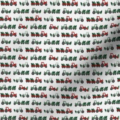 mini christmas tractor fabric - christmas tree farm holiday fabric