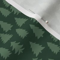 SMALL christmas tree fabric - fir tree fabric, green holiday fabric