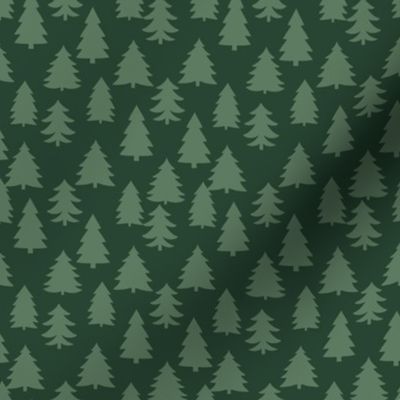 SMALL christmas tree fabric - fir tree fabric, green holiday fabric