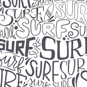 Surf lettering in black_ large scale 20.93x20.93