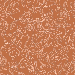 Botanical Flourishes Burnt Orange