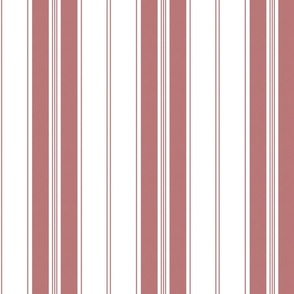 Lava Falls Red and White Vintage American Country Cabin Ticking Stripe