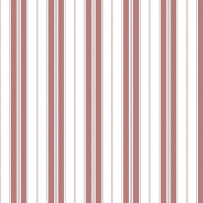 Lava Falls Red and White Narrow Vintage Provincial French Chateau Ticking Stripe