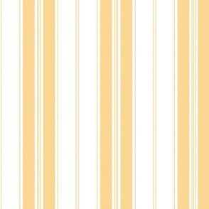 Samoan Sun Yellow and White Vintage American Country Cabin Ticking Stripe