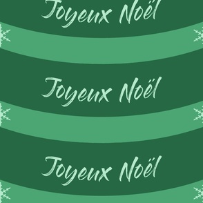 Merry Christmas Joyeux Noel in dark green on 7/8 willow green ribbon
