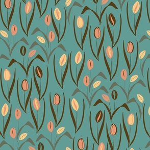 Tulips Soiree Paper cut-out Green